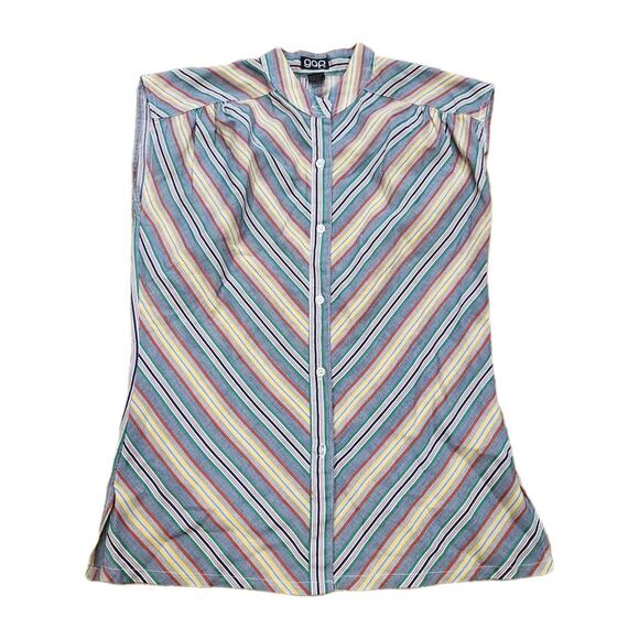 Vtg 70s GAP Multicolor Stripe Tank Womens S Retro Groovy Disco Hippie Boho 80s - Picture 1 of 8